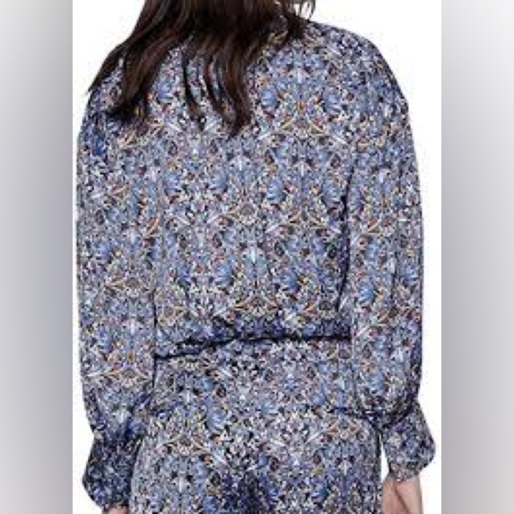 Zara TIED FLORAL BLOUSE - Picture 9 of 12